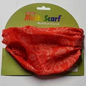 Orange Paisley Stretchy Multifunctional Bandana